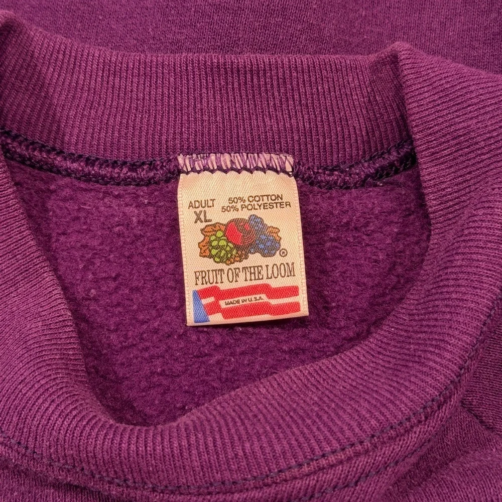 Vintage Fruit Of The Loom XL Looney Tunes Taz Devil Sweatshirt USA Embroidered